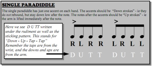 Stick Technique excerpt - basic rudiments movement by movement