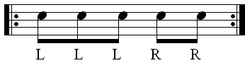 Weak hand exercise - groups of five