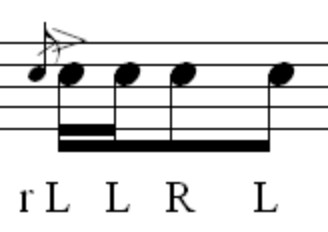 Weak hand skill exercise with triple stroke